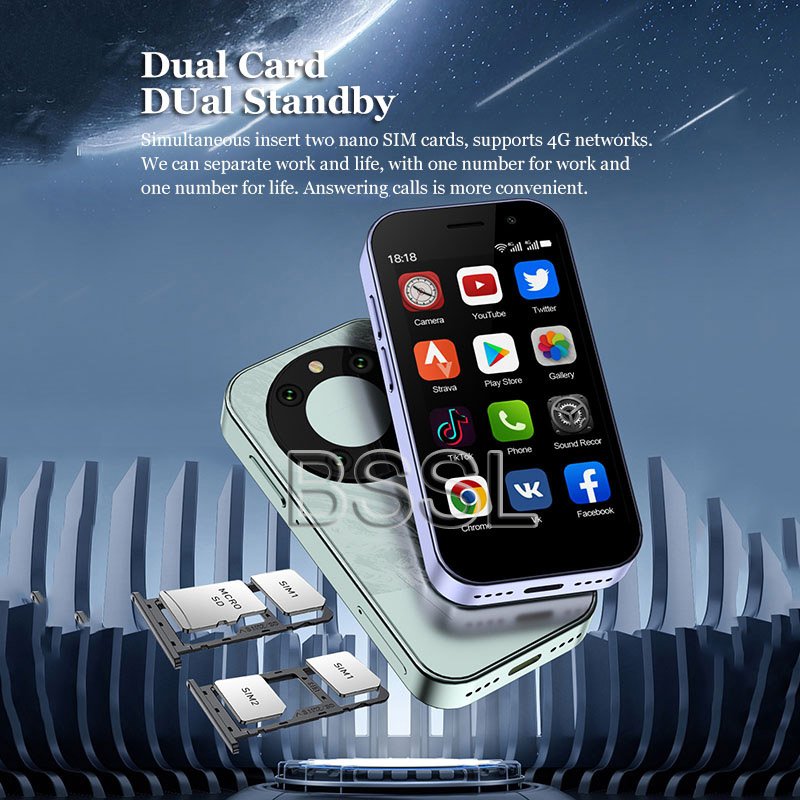 4G WiFi LTE Cellular Mini Smartphone 16G/64G Android 2000mAh 3.0" Display Small Dual SIM cell Phone Low Price